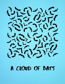 Preview of Cloud of Bats with pale blue background