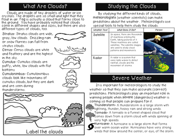 Clouds - All About Clouds Minibook plus craftivity by Resources to the ...