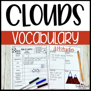 Clouds/Cloud Types Fun Interactive Vocabulary Dice Activity EDITABLE