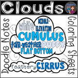 Clouds Coloring Pages and Doodle Notes