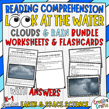 Clouds & Rain K-1st Science Reading Comprehension Worksheets & Task ...