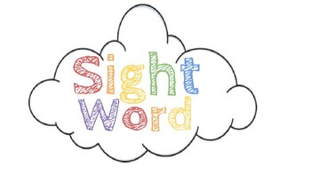 Preview of Clouds & Raindrops Basic Sight Words Display for Pre-K Circle Time