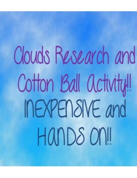Preview of Clouds Research and Cotton Ball Representation-INEXPENSIVE!