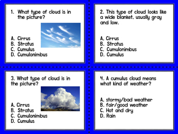Clouds Task Cards by CreatedbyMarloJ | Teachers Pay Teachers