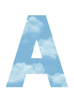 Preview of Clouds Weather Print | A-Z 0-9 Decor | Printable Bulletin Board | Letters Number