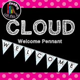 Clouds (and Night Sky) Welcome Pennant Banner Bunting