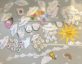 Clouds and Rainbows Classroom Display Full Bundle! 131 Slides!