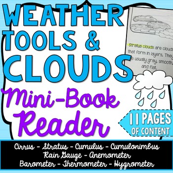 Preview of Clouds & Weather Tools - Science Mini-Book - Earth Science - Print and Digital