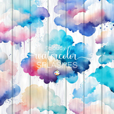 Cloudy Splashes - Transparent Watercolor Clipart Textures