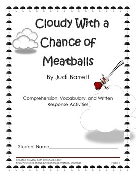 Preview of Cloudy With a Chance of Meatballs {FREE! Comprehension and Written Response}