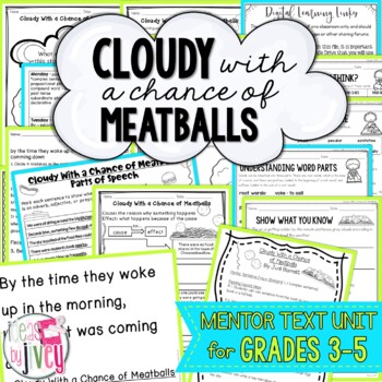 Preview of Cloudy With a Chance of Meatballs Mentor Text Digital & Print Unit
