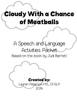 Preview of Cloudy With a Chance of Meatballs Speech and Language Pack