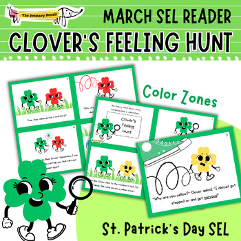 Preview of Clover's Color Zone Feeling Hunt! St. Patrick's Day SEL Social Story & Writing