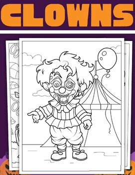 Preview of Clown Coloring Pages (PDF Printables)