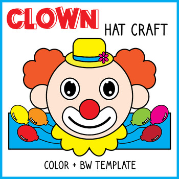 Preview of Clown Week Hat Craft Activities, Circus Crafts, Back to School Bulletin Board