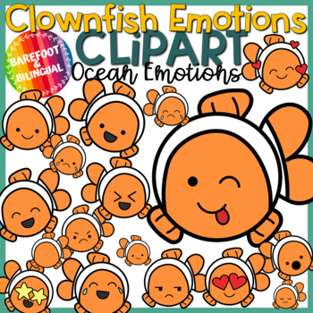 Preview of Clownfish Clipart - Emotions - Ocean Animals Clipart