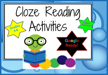 Preview of Google Cloze Digital Interactive Notebook Reading Passages grades 4-6