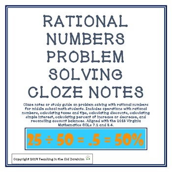 Preview of Cloze Notes on Problem Solving with Rational Numbers