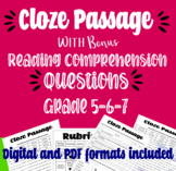 Cloze Passage with bonus questions - Digital Google Classr