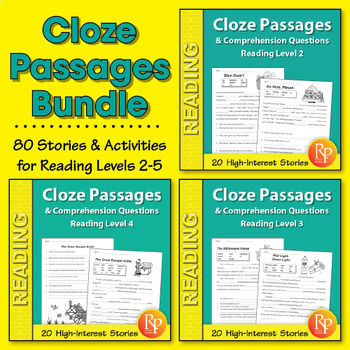 Preview of Cloze Reading Passages and Comprehension Questions Short Passages and Activities