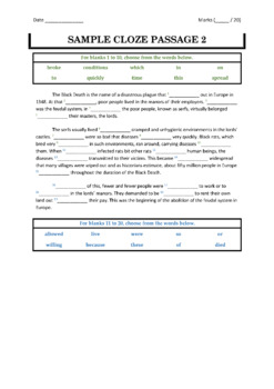 Cloze Passages Sample Pdf Fillable Free Download By Englishmyrias