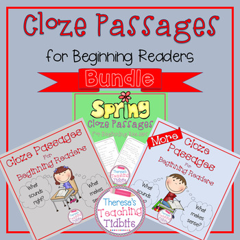 Preview of Cloze Passages for Beginning Readers BUNDLE