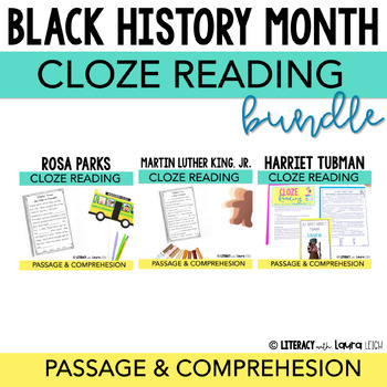 Preview of Cloze Reading for Black History Month Bundle