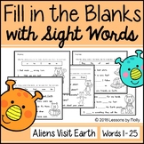 Fill in the Blanks with Sight Words | Alien Theme
