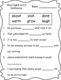 Cloze Sight Word Sentences (3rd Grade)
