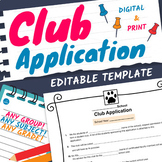 Club Application Form - Digital & Print - Editable - Offic