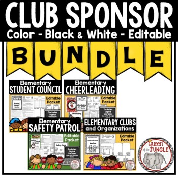 Preview of Club Sponsor Bundle | Student Council | Safety Patrol | Cheerleading | Editable