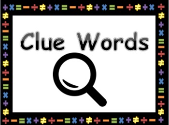 Preview of Clue Words Flash Cards