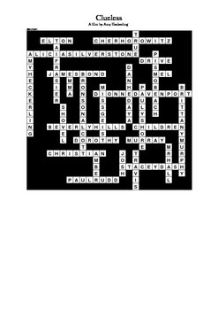 Clueless (Movie) Crossword Puzzle by M Walsh TpT