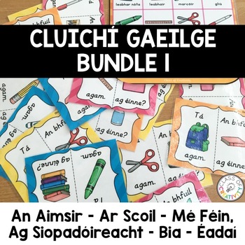 Preview of Cluichí Gaeilge One (An Aimsir, Ar Scoil, Mé Féin, Ag Siopadóireacht, Bia, Éadaí