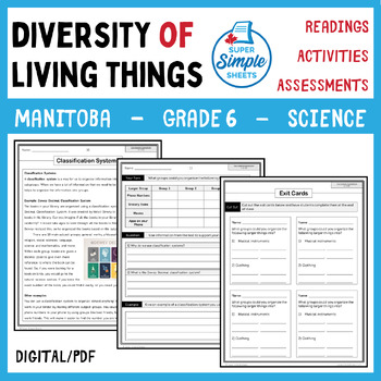 Preview of Cluster 1: Diversity of Living Things - Manitoba - Grade 6 Science - Full Unit