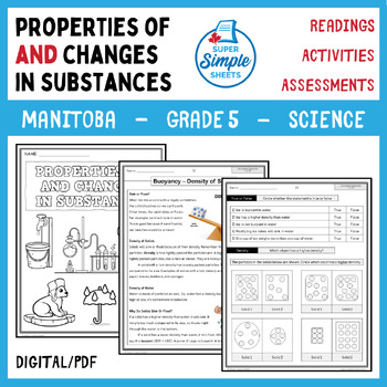 Preview of Manitoba Grade 5 Science - Cluster 2 - Properties of and Changes in Substances