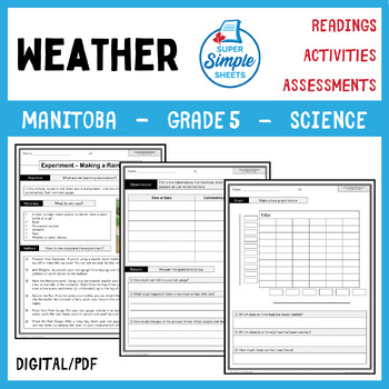 Preview of Manitoba Grade 5 Science - Cluster 4 - Weather