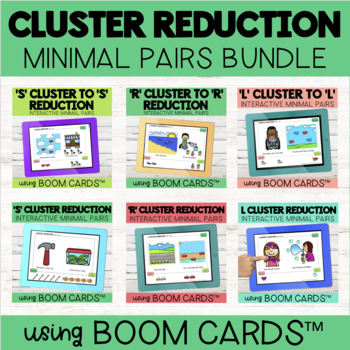 Preview of Cluster Reduction Minimal Pairs Interactive BUNDLE | Boom Cards™ |