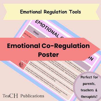Preview of Co Regulation Poster Emotional Support - Anxiety, ADHD, Autism, Dyslexia, Trauma