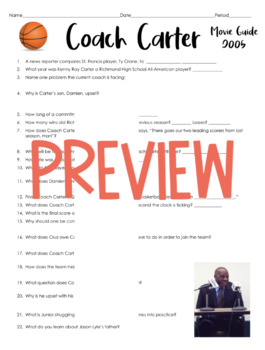 Coach Carter Handout by Steven's Social Studies
