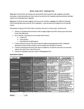 Preview of Coaching Clinic Assessment Sheet