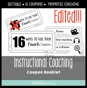 Preview of Instructional Coaching: Coupon Booklet EDITABLE