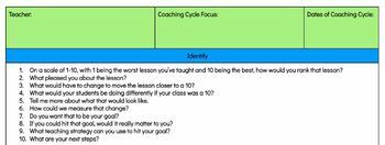 Preview of Coaching Cycle Planning Document