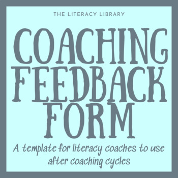 Preview of Coaching Feedback Form