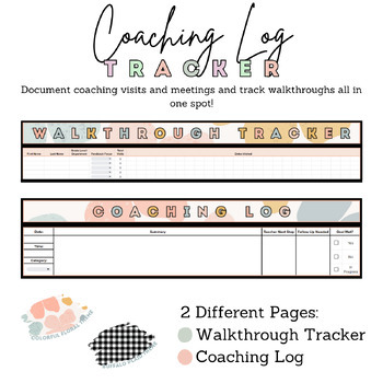 Preview of Coaching Log & Tracker for Principals/Assistant Principals/Instructional Coaches
