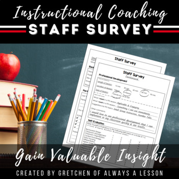 Preview of Instructional Coaching: Staff Self-Survey on Teaching Skill Level [Editable]