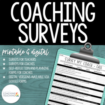 Preview of Instructional Coaching Surveys for Teacher Feedback and Coach Reflection