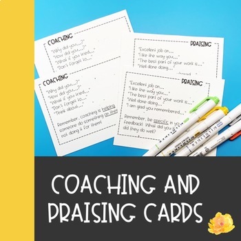 Preview of Coaching and Praising Cue Cards