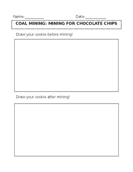 Coal Mining Cookie Mining Worksheet by Amber Gudmundson TpT