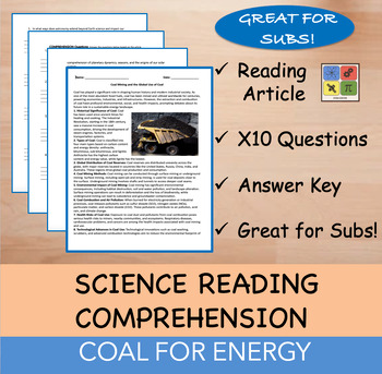 Preview of Coal Mining - Reading Passage x 10 Questions